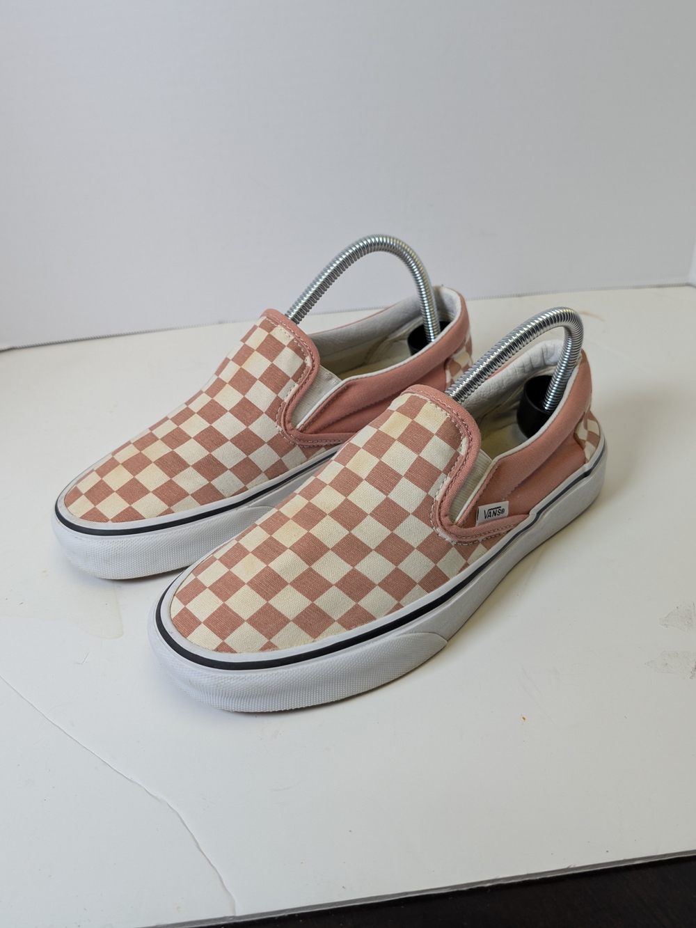 Vans Slip-On Checkerboard Cream and Pink